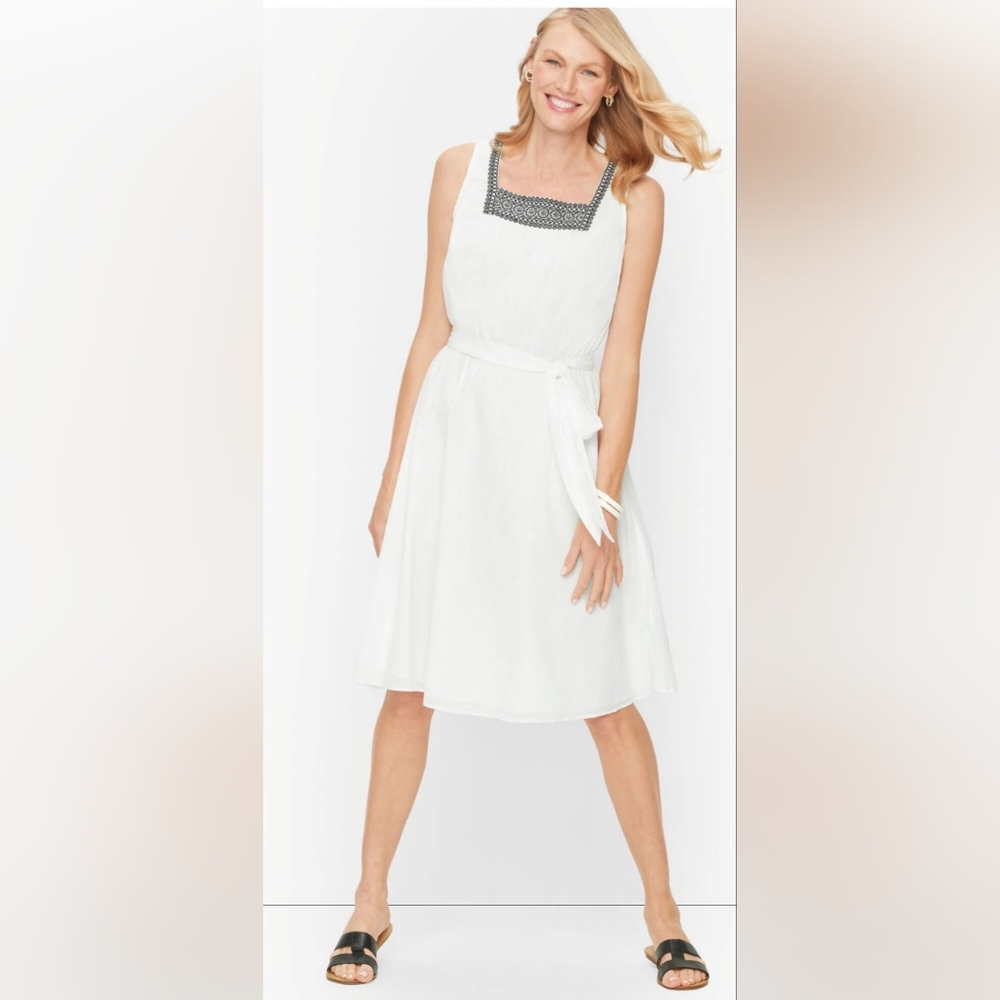 Talbots Cotton Gauze Fit & Flare Dress
